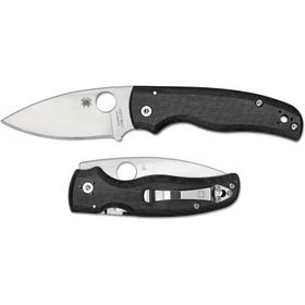 Spyderco Shaman Folding Knife has a black G10 handle.